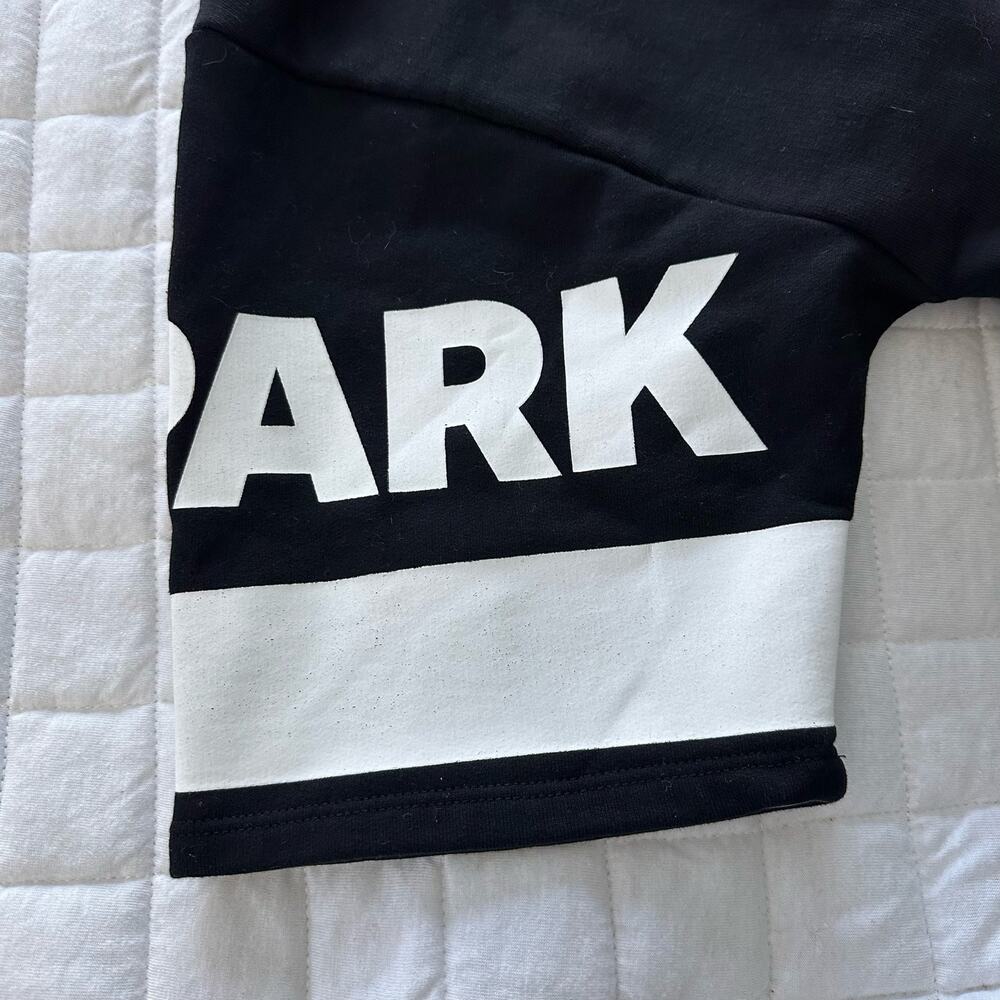 IVY PARK Black Hooded Short-Sleeve Dress with White Sleeve Stripe - Picture 6 of 12